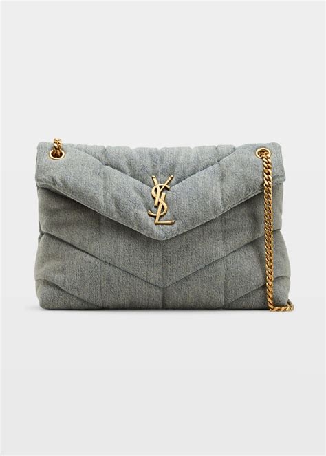 denim ysl purse|ysl puffer pouch.